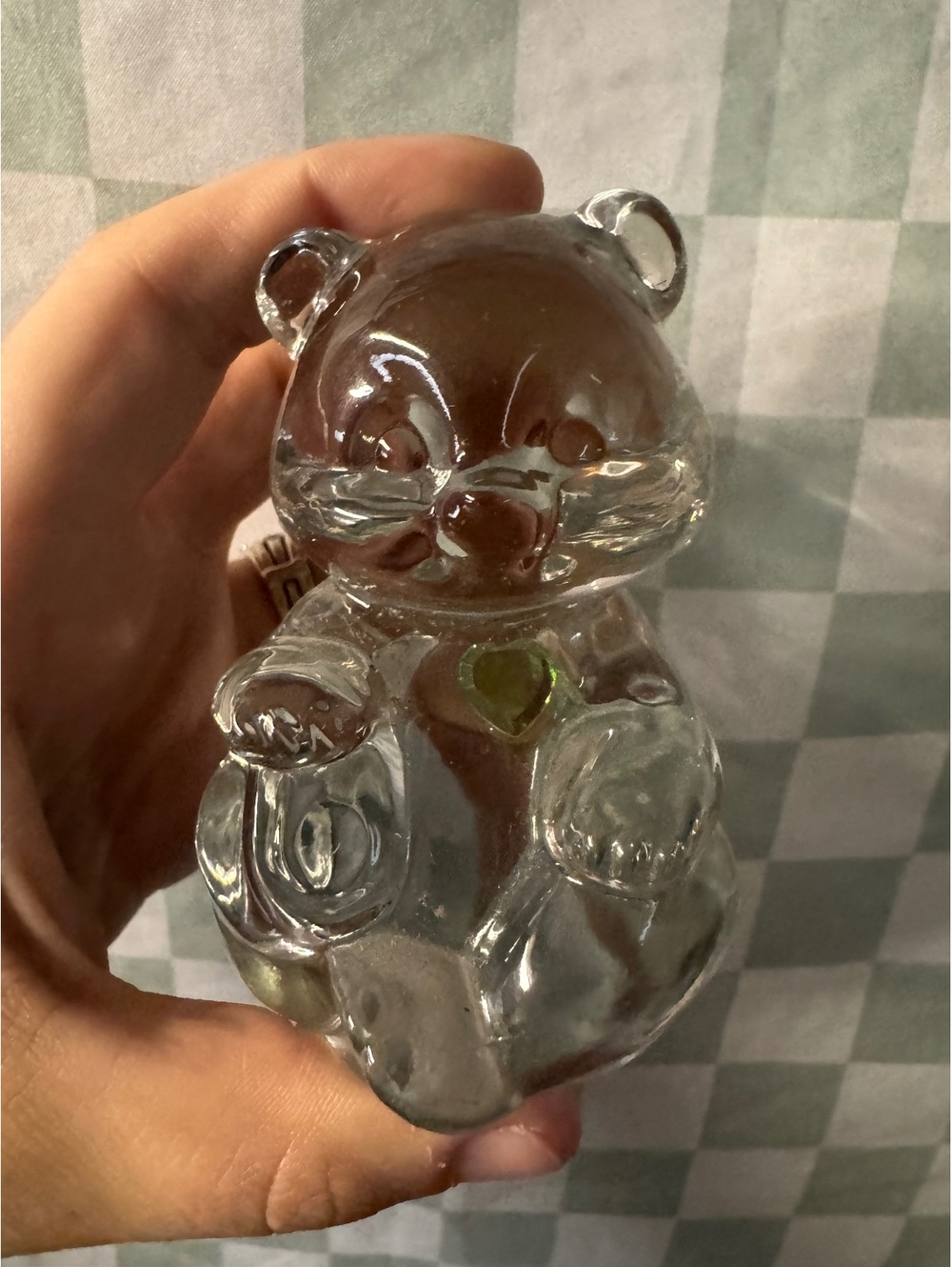 Vintage Fenton Art Glass August Birthstone Heart